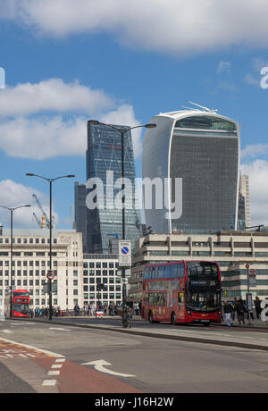 London City Skyline: view from London Bridge Stock Photo