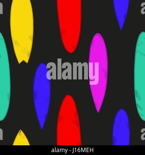 Set of surfboard silhouettes in scale, Stock Vector