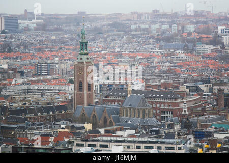 Aerial View on the Grote Kerk or Great Church in the Hague, the Netherlands. Stock Photo