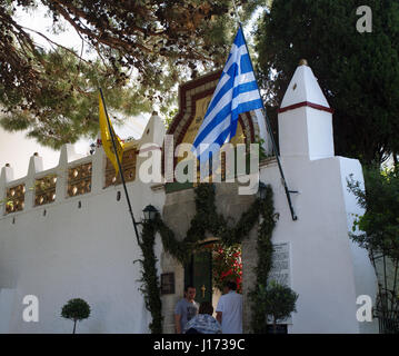 Entrance to Panagia Monastery and museum Palaiokastritsa, Corfu, Greece Stock Photo