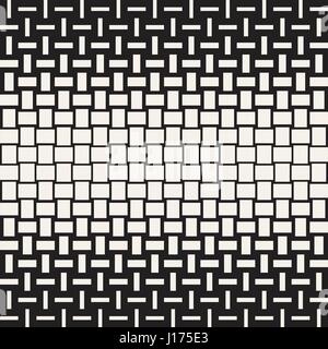 Vector Seamless Geometric Pattern. Halftone gradient color transition. Woven Lines Simple Lattice Stock Vector