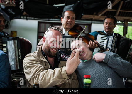 April 15, 2017 - Joyful times right before the trip to Liberland. Building a new country called Liberland. 2nd anniversary of the country (14-16th April, 2017, Liberland, Hungary, Serbia).It has about 500 000 members and supporters. The trip to Liberland itself was followed by croatian police all the time as .they don't respect Liberland and feels like it's a part of their country even it is politically not.Photo series contains the whole process including the official conferenses, citizenship recieving, personal moments with .president's family and trip to Liberland. (Credit Image: © David Stock Photo