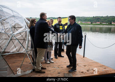 April 15, 2017 - First citizenship recieving. Building a new country called Liberland. 2nd anniversary of the country (14-16th April, 2017, Liberland, Hungary, Serbia).It has about 500 000 members and supporters. The trip to Liberland itself was followed by croatian police all the time as .they don't respect Liberland and feels like it's a part of their country even it is politically not.Photo series contains the whole process including the official conferenses, citizenship recieving, personal moments with .president's family and trip to Liberland. (Credit Image: © David Tesinsky via ZUMA Wi Stock Photo