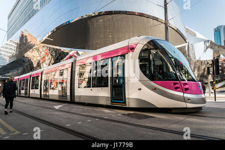 Birmingham Tram, Corporation Street Birmingham, UK Stock Photo