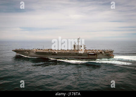 Uss Theodore Roosevelt, United States Of America. 17th Apr, 2017. The U.S. Navy Nimitz-class aircraft carrier USS Theodore Roosevelt during operations April 17, 2017 in the Pacific Ocean. The aircraft carrier is underway conducting training off the coast of Southern California. Credit: Planetpix/Alamy Live News Stock Photo