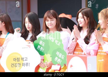 gugudan attends charity conference in Seoul, Korea on 18th April, 2017.(China and Korea Rights Out) Stock Photo