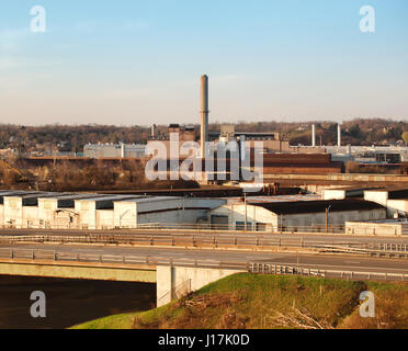 Industrial landscape in Solvay, New York Stock Photo