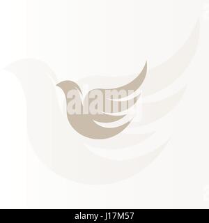 Isolated abstract bronze color birds silhouettes logo on white background, wings and feathers elements logotype set vector illustration Stock Vector