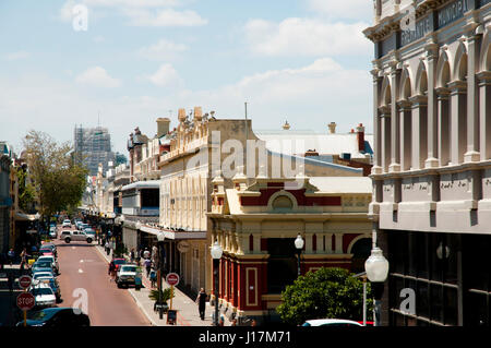 FREMANTLE, AUSTRALIA - October 26, 2016: Commercial buildings on High Street in the southern suburb of Fremantle Stock Photo