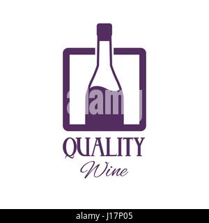 quality wine bottle image poster Stock Vector