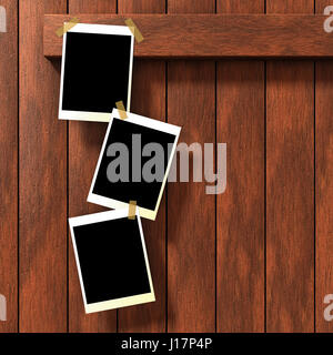 Three empty frames for easy replacing by personalized picture Stock Photo