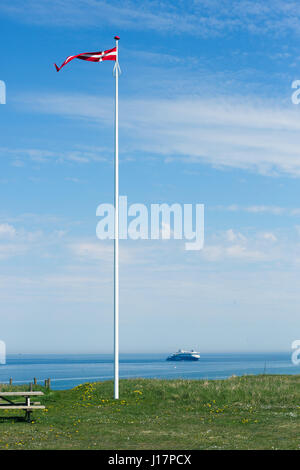 Flag of Denmark in the wind