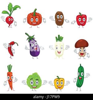 A vector illustration of vegetable in characters Stock Vector