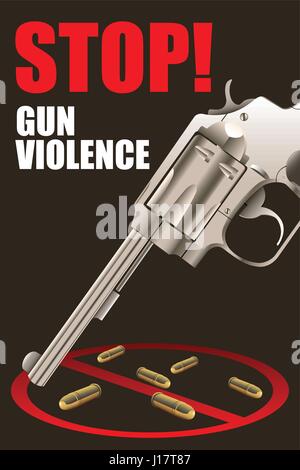 A vector illustration of stop gun violence poster design Stock Vector