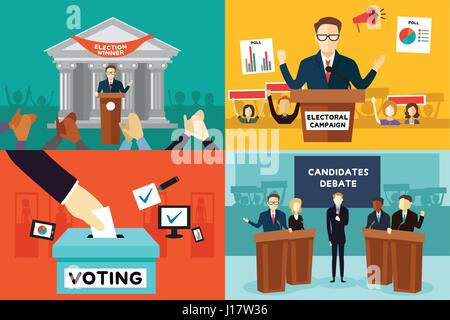 A vector illustration of presidential election poster Stock Vector