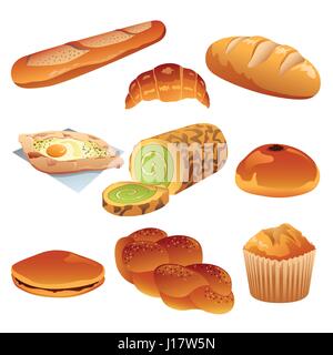 A vector illustration of pastry icon sets Stock Vector