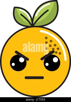 kawaii cute angry orange fruit Stock Vector Image & Art - Alamy