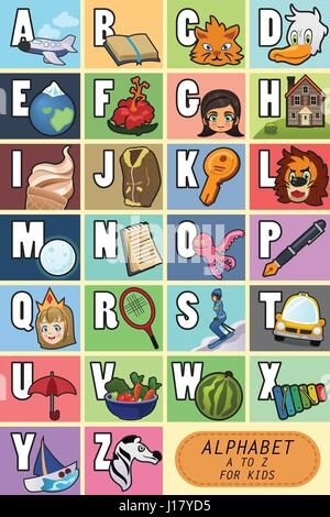 A vector illustration of alphabet poster design Stock Vector