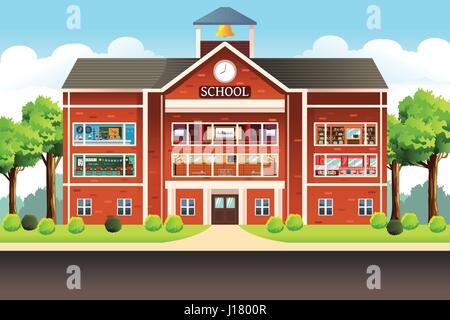 A vector illustration of school building Stock Vector