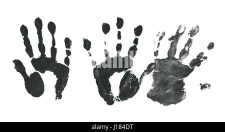 Spooky hands print over white background Stock Photo