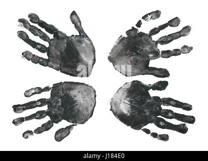 Spooky hands print over white background Stock Photo