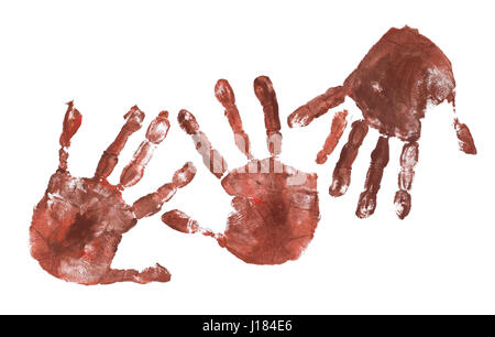 Spooky hands print over white background Stock Photo