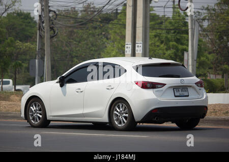 CHIANG MAI, THAILAND -APRIL 10 2017: Private car, Mazda 3. On road no.1001, 8 km from Chiangmai Business Area. Stock Photo