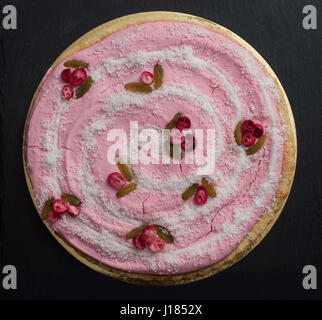 Close up on Rose  mousse cake Stock Photo