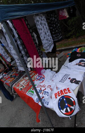 hippy festival love in Miami Florida USA people dressed as 1960's hippies wearing  hippy cloths Stock Photo