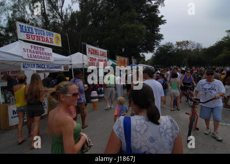 hippy festival love in Miami Florida USA people dressed as 1960's hippies wearing  hippy cloths Stock Photo