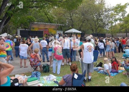 hippy festival love in Miami Florida USA people dressed as 1960's hippies wearing  hippy cloths Stock Photo