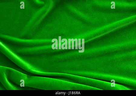 Green silk velvet cloth texture and background Stock Photo