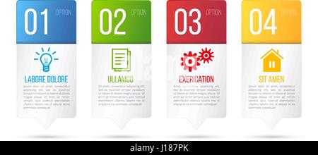 4 steps process infographics card vector design Stock Vector