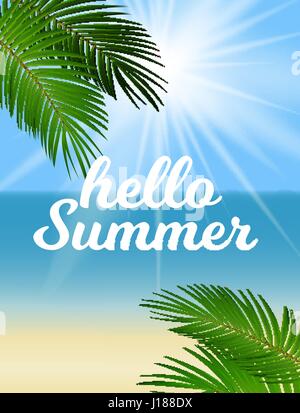 Hello Summer Natural Background Vector Illustration Stock Vector