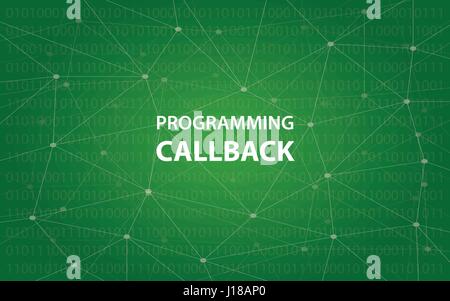 Programming callback concept illustration white text illustration with green constellation map as background Stock Vector