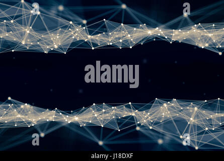 white dots connected on blue background Stock Photo