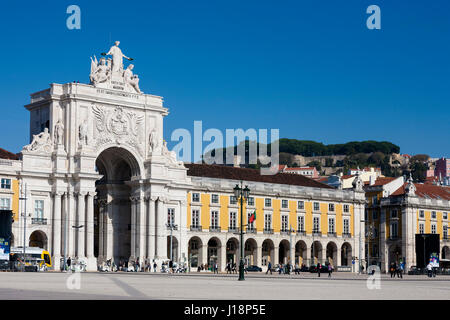 Arco da Rua Augusta, Praça do Comércio, Baixa, Lisbon, Portugal Stock Photo