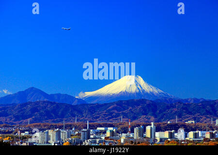 Mount Fuji View from Higashiyamato city Tokyo Japan Stock Photo