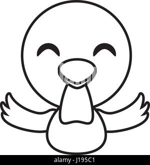 chicken animal toy outline Stock Vector