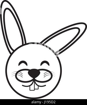 cute easter bunny face line Stock Vector Image & Art - Alamy