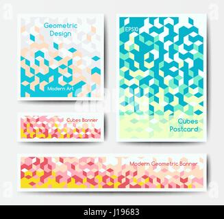 Abstract geometric banner templates Stock Vector