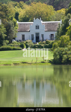 Fine example Cape Dutch farm house Zevenwatch Wine Estate Stellenbosch Western Cape South Africa Stock Photo