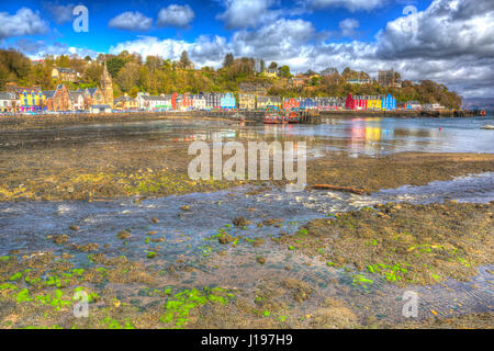 Tobermory Isle of Mull Scotland uk Scottish Inner Hebrides on a beautiful spring day with sunshine in colourful hdr Stock Photo