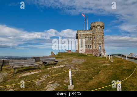 Cabot Tower on Signal Hill, St. John's, Newfoundland, Canada Stock Photo