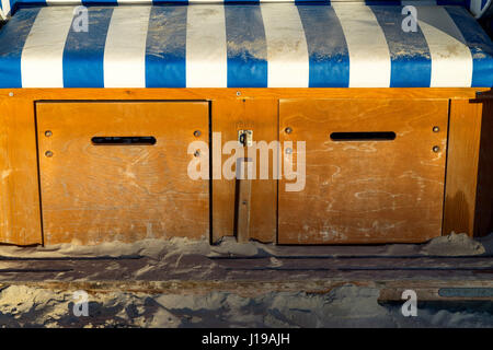 Beach chair in the morning light on the small North Frisian island Amrum in Schleswig-Holstein, Germany Stock Photo