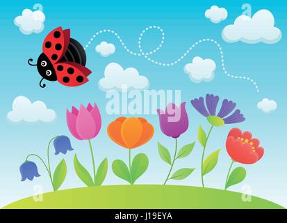 Stylized flowers topic image 2 - eps10 vector illustration. Stock Vector