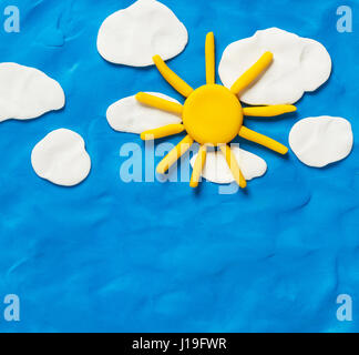 Sky and the sun. Made from plasticine Stock Photo