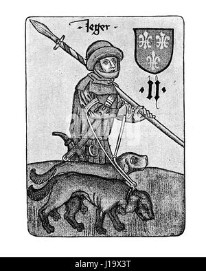 German Tarot XV century: the Hunter Stock Photo