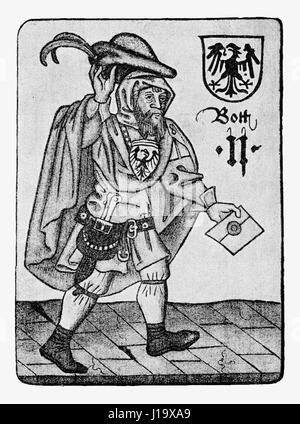 German Tarot XV century: the Messenger Stock Photo