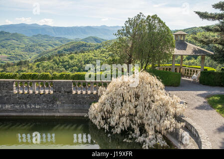 Scenic green Ferraris garden in small karst village of Stanjel in Slovenia Stock Photo